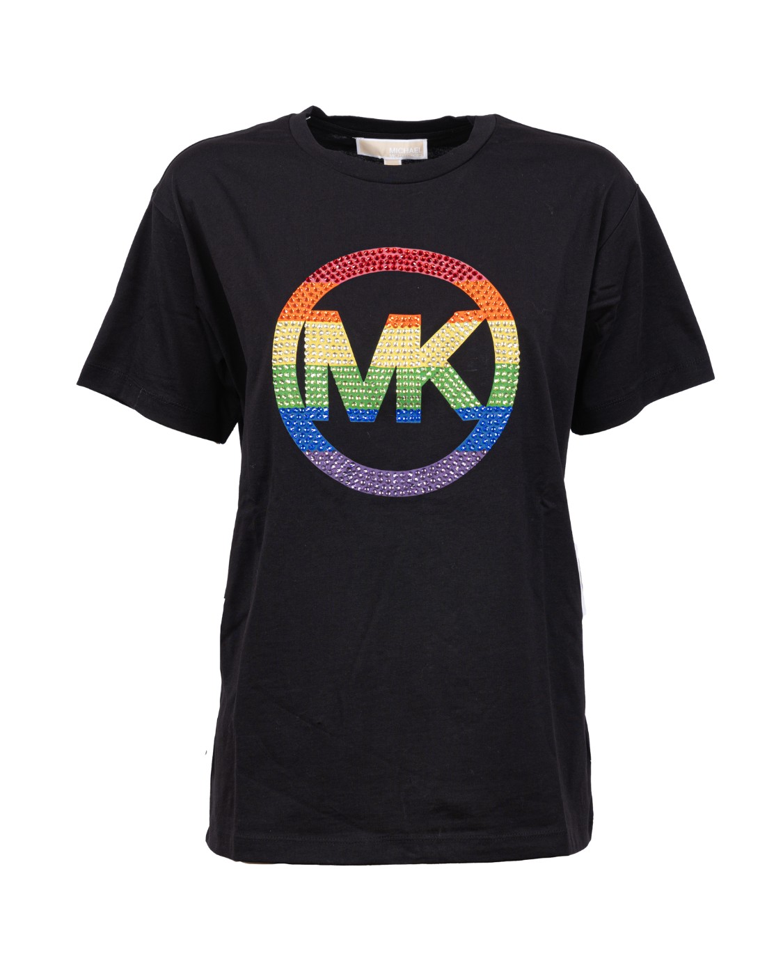 shop MICHAEL KORS Saldi T-shirt: Michael Kors t-shirt con Logo.
Girocollo.
Maniche corte.
Logo MK multicolore.
Vestibilità regolare.
Composizione: 100% Cotone organico.
Fabbricato in Cina.. MU250T397J-001 number 2733872